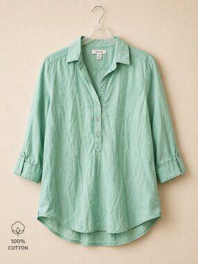 OPUS Forta Poplin Blouse in Mint Green Sz 38 AKA Sz 8
